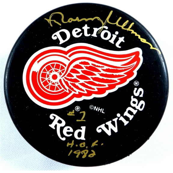 Norm Ullman Signed Autographed Hockey Puck Red Wings "HOF 1982" JSA AR12996