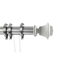 thumbnail image 1 of Contemporary Home Living 128.5" Satin Silver Decorative Traverse Rod with G-Shaped Rings, 1 of 2