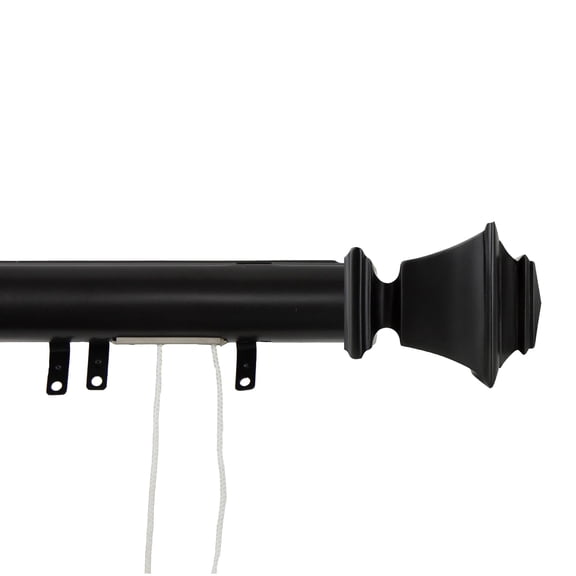 Contemporary Home Living 56.5" Black Decorative Adjustable Traverse Rod with Sliders