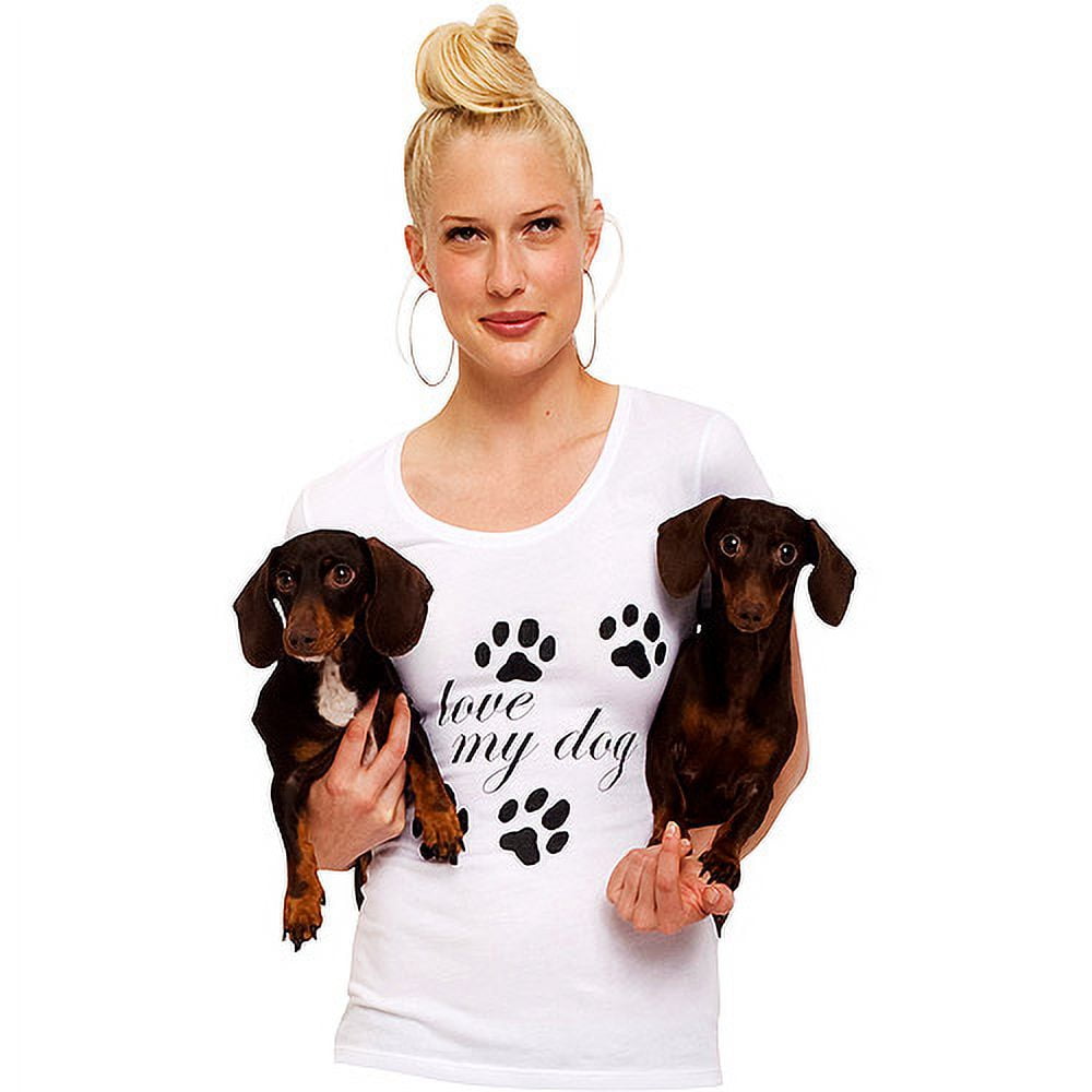 Norma Kamali - Women's Organic Cotton Love My Dog Short-Sleeve Tee