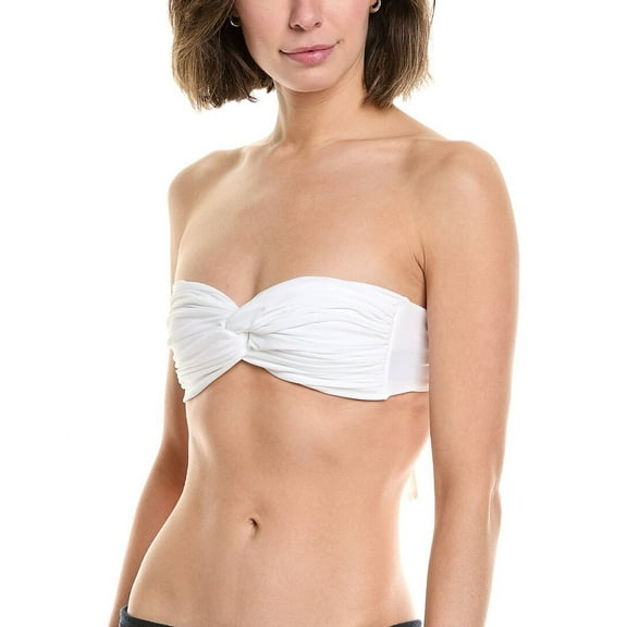Norma Kamali womens  Johnny D Bikini Top, m, White