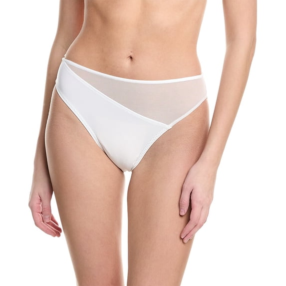 Norma Kamali womens Snake Mesh Bikini Bottom, XL, White