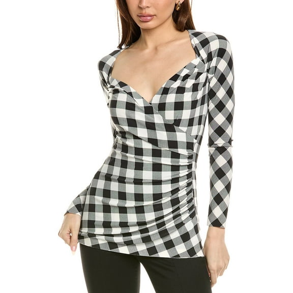 Norma Kamali womens  Sweetheart Side Drape Top, XXS, Black