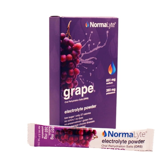 NormaLyte Grape Flavor Oral Rehydration Salts (ORS), 0.37 oz, 6 count