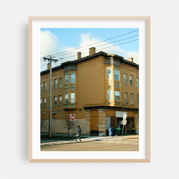 Normal Avenue & Connecticut Street, Buffalo - Buffalo New York Photography Oak Framed Wall Art Print 24 x 30 inches