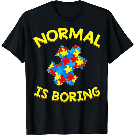Normal Is Boring Autism Colors Puzzle Piece T-Shirt Gift
