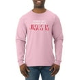 thumbnail image 1 of Normal Isnâ€™t Coming Back Jesus Is Inspirational/Christian Mens Long Sleeve Shirt, Light Pink, 3X-Large, 1 of 5