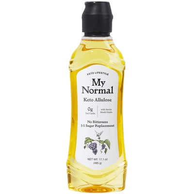 My Normal Keto Allulose 17.10 oz - Allulose 99.52%, Monk Fruit, Stevia Blend Thin Syrup, Zero Calorie Sweetener, 1:1 Sugar Substitute, Low Glycemic, Gluten Free, Zero Net Carbs, Zero Sugar