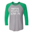 thumbnail image 1 of Normal People Scare Me Raglan Short Sleeve T-shirt-Envy/Premium Heather-large, 1 of 4