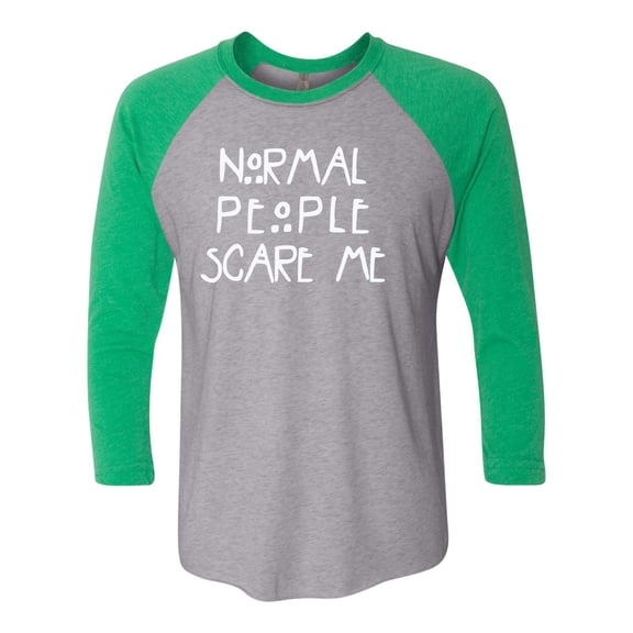 Normal People Scare Me Raglan Short Sleeve T-shirt-Envy/Premium Heather-xxl