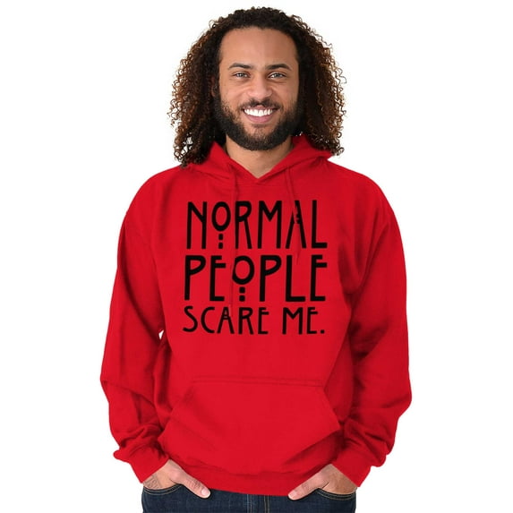 Normal People Scare Me Tales Horror Unisex Plus Fleece Graphic Hoodie Brisco Brands 2X