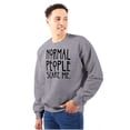 thumbnail image 1 of Normal People Scare Me Tales Horror Unisex Plus Fleece Graphic Sweatshirt Brisco Brands 4X, 1 of 5