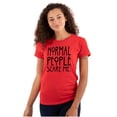 thumbnail image 1 of Normal People Scare Me Tales Horror Womens Fitted Plus Size Graphic Tee Brisco Brands 3X, 1 of 5