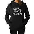 thumbnail image 1 of Normal People Scare Me Women's Hoodie X-Large Black, 1 of 6