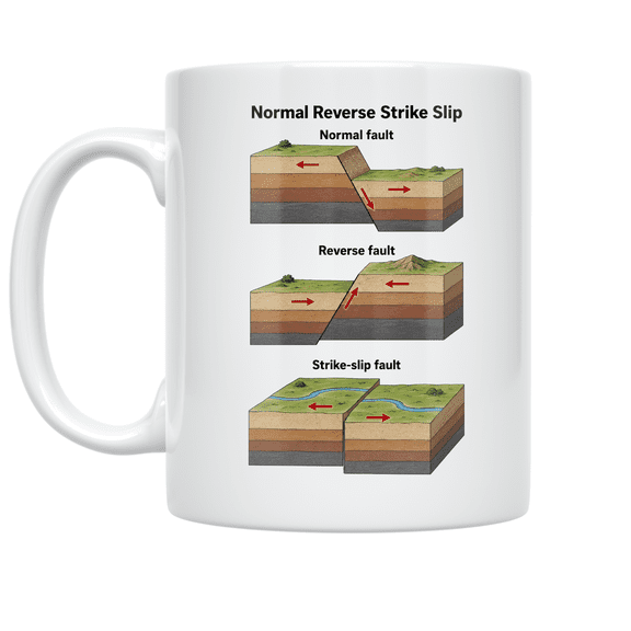 Normal Reverse Strike Slip Reference - Earth Science Enthusiast - 11 oz Ceramic Coffee Mug
