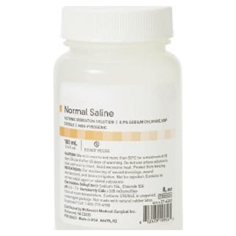 Normal Saline 100 mL. 0.9 Sodium Chloride. Case of 48 Irrigation