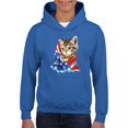 thumbnail image 1 of Normal is Boring - Big Boys Hoodies and Sweatshirts, up to Big Boys Size 24 - American Flag 4th of July Kitty, 1 of 5