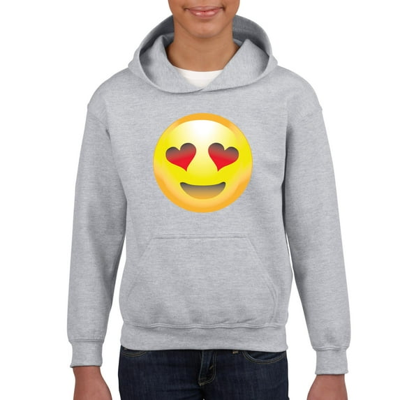 Normal is Boring - Big Boys Hoodies and Sweatshirts, up to Big Boys Size 24 - Emoji Heart-Shaped Eyes