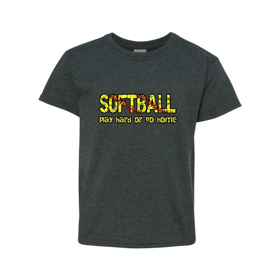 Normal is Boring - Big Boys T-Shirts and Tank Tops, up to Big Boys Size 24 - Softball Play Hard or Go Home