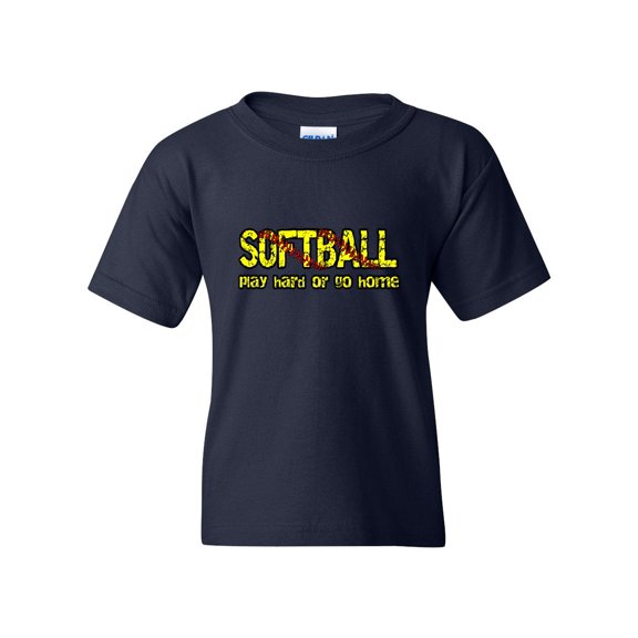 Normal is Boring - Big Boys T-Shirts and Tank Tops, up to Big Boys Size 24 - Softball Play Hard or Go Home