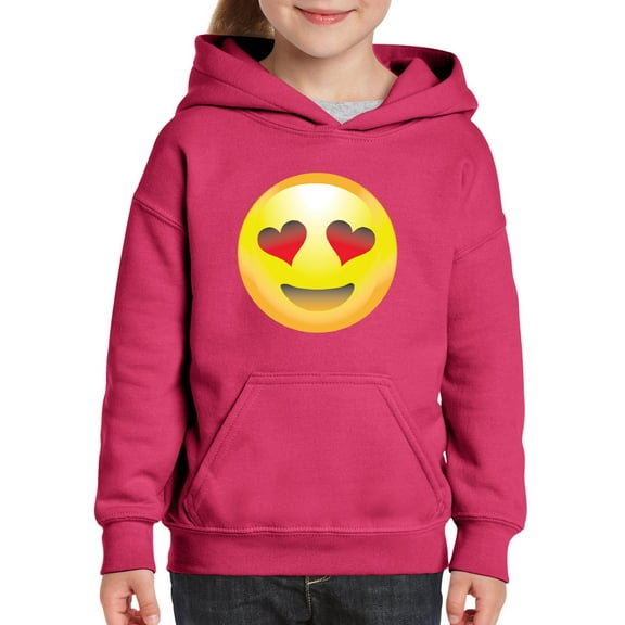Normal is Boring - Big Girls Hoodies and Sweatshirts, up to Big Girls Size 24 - Emoji Heart-Shaped Eyes