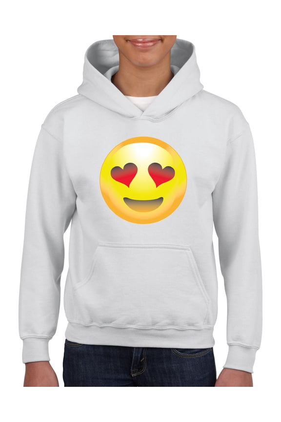 - Big Girls Hoodies and Sweatshirts, up to Big Girls Size 24 - Emoji Heart-Shaped Eyes
