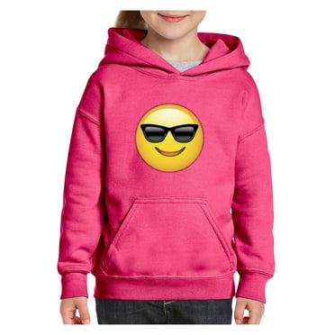 IWPF - Big Girls Hoodies and Sweatshirts - Emoji with Sunglasses