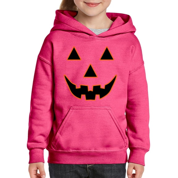 Normal is Boring - Big Girls Hoodies and Sweatshirts, up to Big Girls Size 24 - Halloween Costume Pumpkin Face