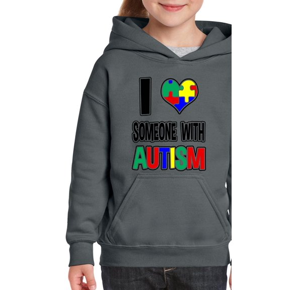 Normal is Boring - Big Girls Hoodies and Sweatshirts, up to Big Girls Size 24 - I Love Someone With Autism