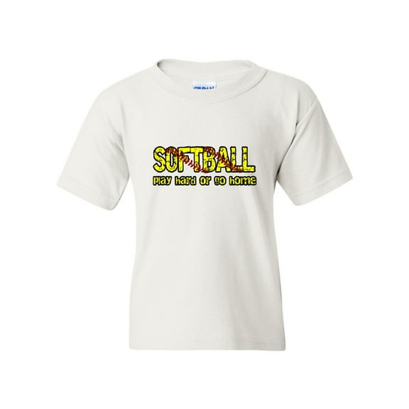 Normal is Boring - Big Girls T-Shirts and Tank Tops, up to Big Girls Size 24 - Softball Play Hard or Go Home