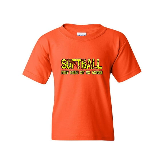 Normal is Boring - Big Girls T-Shirts and Tank Tops, up to Big Girls Size 24 - Softball Play Hard or Go Home