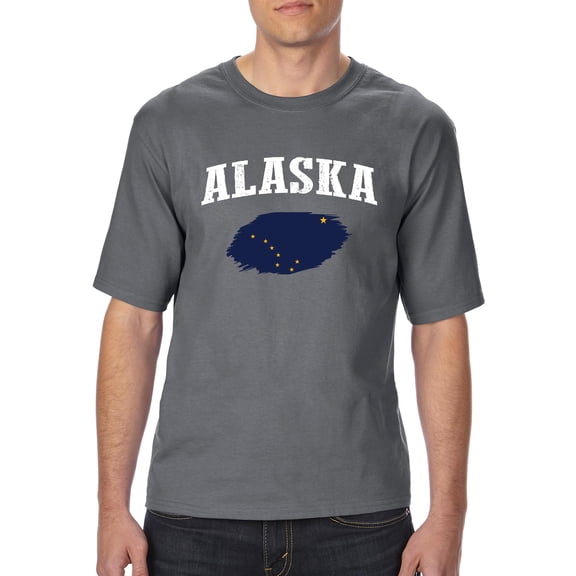Normal is Boring - Big Men's T-Shirt, up to Tall Size 3XLT - Alaska Flag