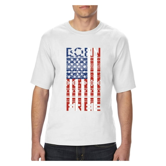 Normal is Boring - Big Men's T-Shirt, up to Tall Size 3XLT - American Flag 4th of July