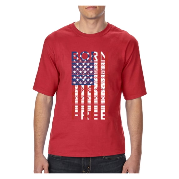 Normal is Boring - Big Men's T-Shirt, up to Tall Size 3XLT - American Flag 4th of July