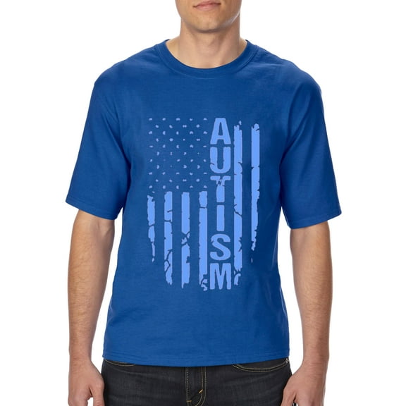 Normal is Boring - Big Men's T-Shirt, up to Tall Size 3XLT - Autism Flag