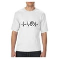 thumbnail image 1 of Normal is Boring - Big Men's T-Shirt, up to Tall Size 3XLT - Basketball Heartbeat, 1 of 5