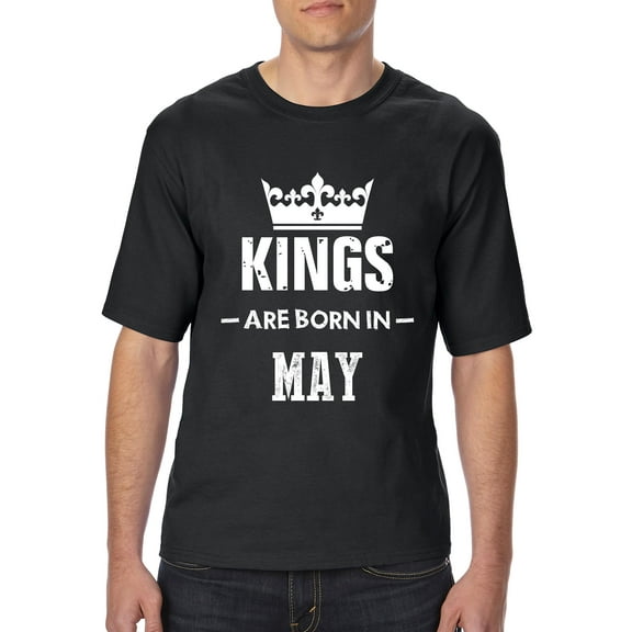 Normal is Boring - Big Men's T-Shirt, up to Tall Size 3XLT - Birthday Gift Kings Are Born in May