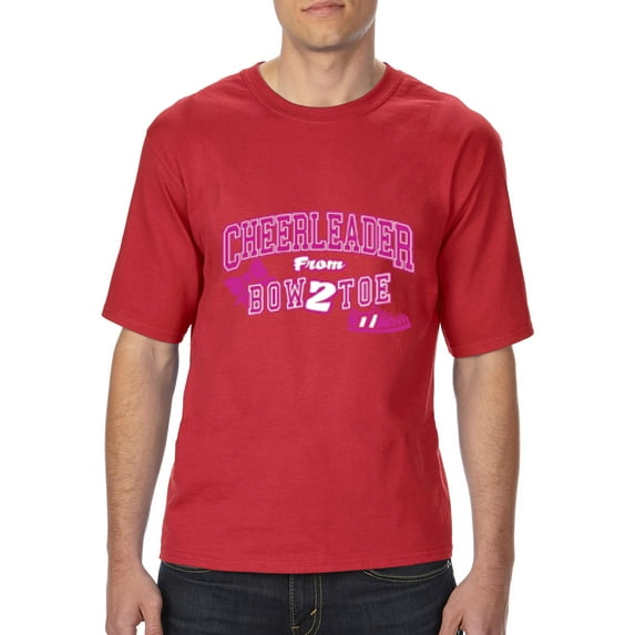 Normal is Boring - Big Men's T-Shirt, up to Tall Size 3XLT - Cheerleader Bow 2 Toe