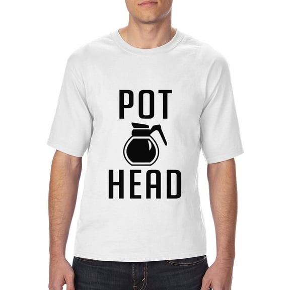 Normal is Boring - Big Men's T-Shirt, up to Tall Size 3XLT - Coffee Pot Head