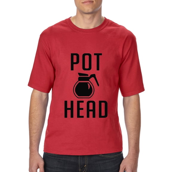 Normal is Boring - Big Men's T-Shirt, up to Tall Size 3XLT - Coffee Pot Head