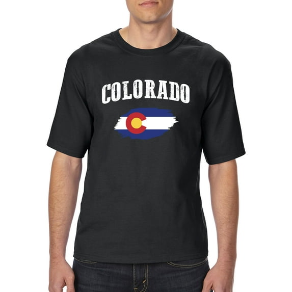 Normal is Boring - Big Men's T-Shirt, up to Tall Size 3XLT - Colorado Flag