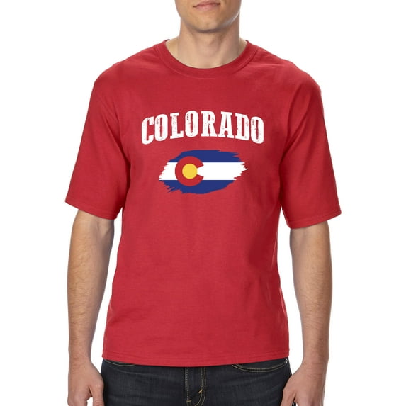 Normal is Boring - Big Men's T-Shirt, up to Tall Size 3XLT - Colorado Flag