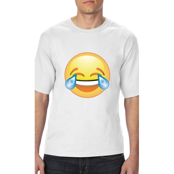 Normal is Boring - Big Men's T-Shirt, up to Tall Size 3XLT - Emoji Laughing Tears