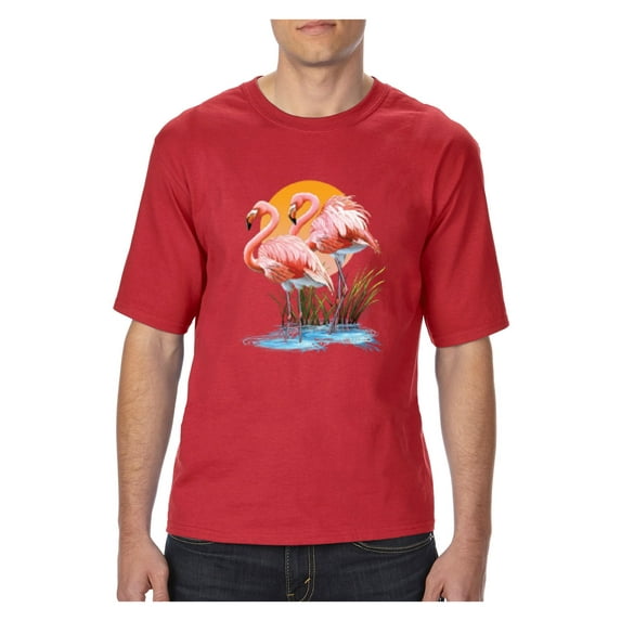 Normal is Boring - Big Men's T-Shirt, up to Tall Size 3XLT - Flamingo