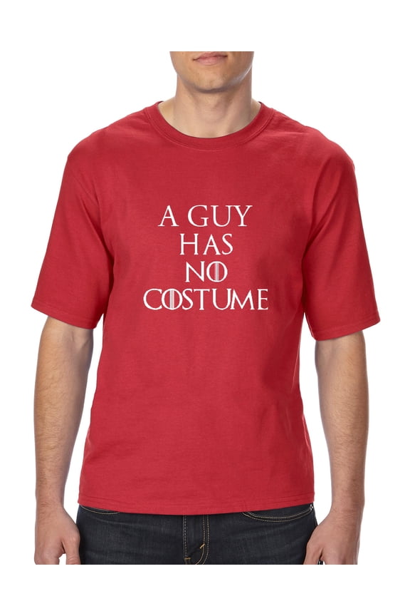 Normal is Boring - Big Men's T-Shirt, up to Tall Size 3XLT - Halloween Costume Guy Has No Costume