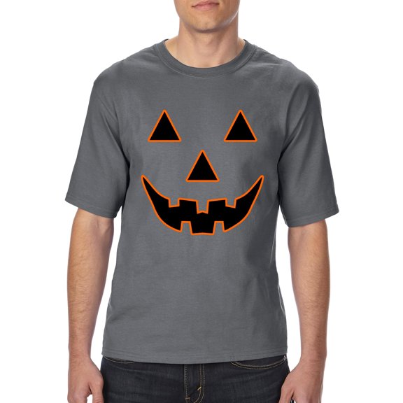 Normal is Boring - Big Men's T-Shirt, up to Tall Size 3XLT - Halloween Costume Pumpkin Face