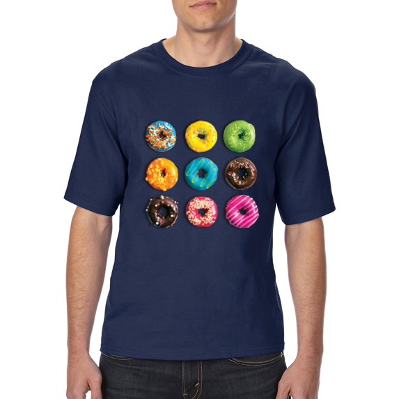 Normal is Boring - Big Men's T-Shirt, up to Tall Size 3XLT - Love Food Donuts Doughnuts