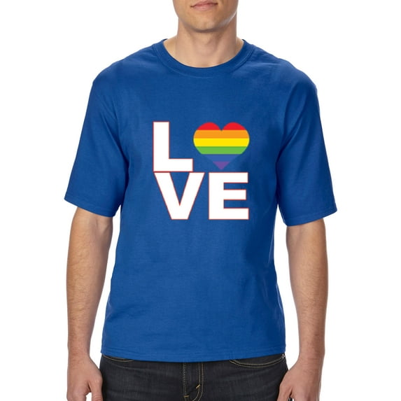 Normal is Boring - Big Men's T-Shirt, up to Tall Size 3XLT - Love Rainbow