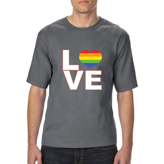 Normal is Boring - Big Men's T-Shirt, up to Tall Size 3XLT - Love Rainbow