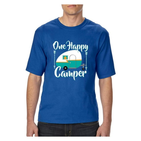 Normal is Boring - Big Men's T-Shirt, up to Tall Size 3XLT - One Happy Camper